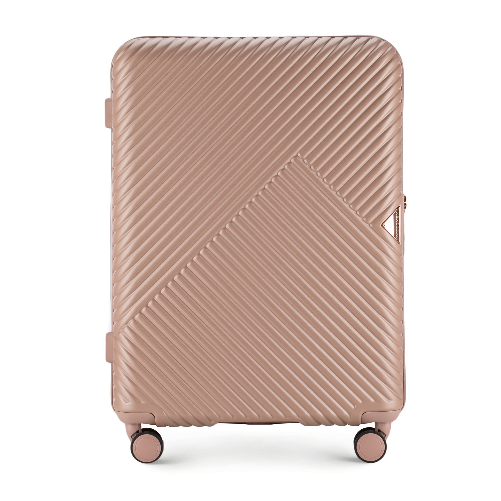 WITTCHEN Mittlerer Koffer Material Polycarbonate Hartschalen Trolley 4 Rollen Kombinationsschloss TSA Größe M Rosa