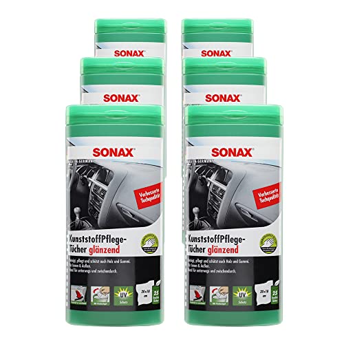 SONAX 6X 04121000 KunststoffPflegeTücher glänzend Box 25 Stück
