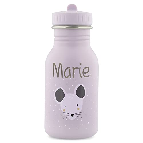 Elfenstall Personalisierte Trixie Baby Edelstahl Trinkflasche mit Namens-Gravur (350 ml, Maus)