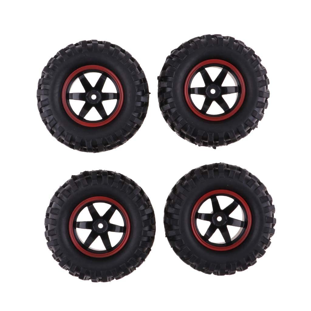 Sharplace 4er-Set Schwarz Reifen Gummin Felgen für 1/10 RC Auto