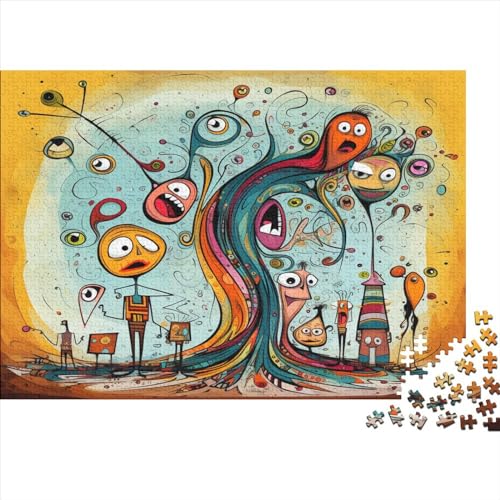 1000-teiliges Puzzle Für Erwachsene Und Kinder. Holzpuzzle Abstract Caricature 1000-teilige Puzzle-Geschenke 1000pcs (75x50cm)