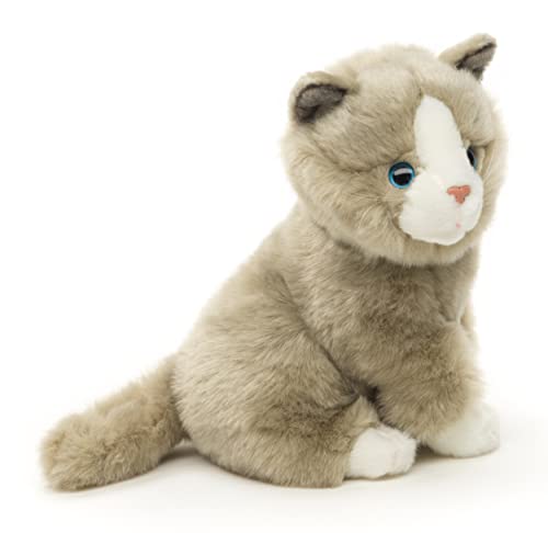 Uni-Toys - Katze grau, sitzend - 21 cm (Höhe) - Plüsch-Kätzchen - Plüschtier, Kuscheltier