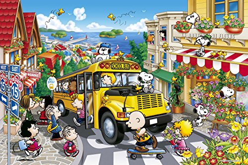 1000 piece jigsaw puzzle PEANUTS happy school bus (50x75cm) by Epoch
