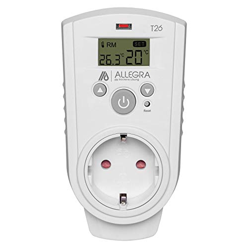 ALLEGRA Thermostat Steckdose Steckerthermostat Steckdosenthermostat für Infrarotheizung Heizung Heizlüfter und Klima und Timer Heizkörperthermostat (T26)