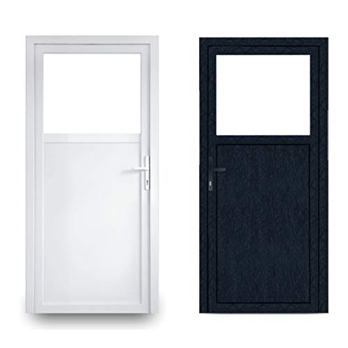 EcoLine Nebentür - Nebeneingangstür - Tür - 2-Fach, 1/3 Glas, 2/3 Füllung, außenöffnend innen: weiß/außen: anthrazit BxH: 800 x 1900 mm DIN Rechts