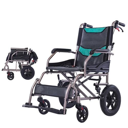 Leichter Rollstuhl Bequemer Selbstfahrender Rollstuhl Erwachsene Klappbar Flexible Rollstühle Langlebiger Stuhl,Black