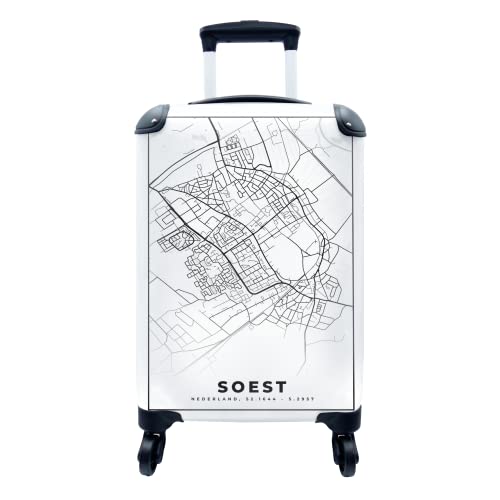 Koffer - 35x55 cm - Karte - Soest - Schwarz - Weiß