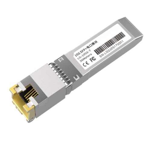 PEKKA 10G SFP+ Modul 10GbE Kupfer SFP-Module Optischer Anschluss RJ45-Ethernet-Port Gigabit 1000M Transceiver-Modul Silber