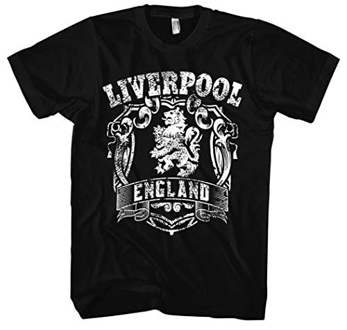 Liverpool Männer und Herren T-Shirt | Stadt Sport Fussball Trikot Ultras ||| M1 FB (4XL, Schwarz)
