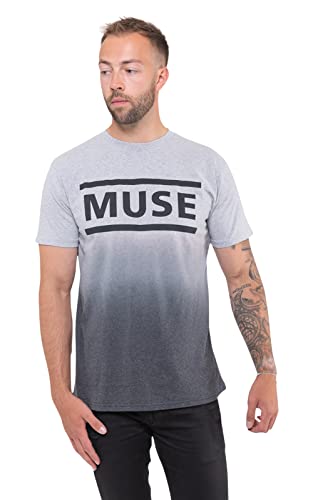 MUSE T Shirt Band Logo Nue offiziell Unisex Dip Dye Weiß XL