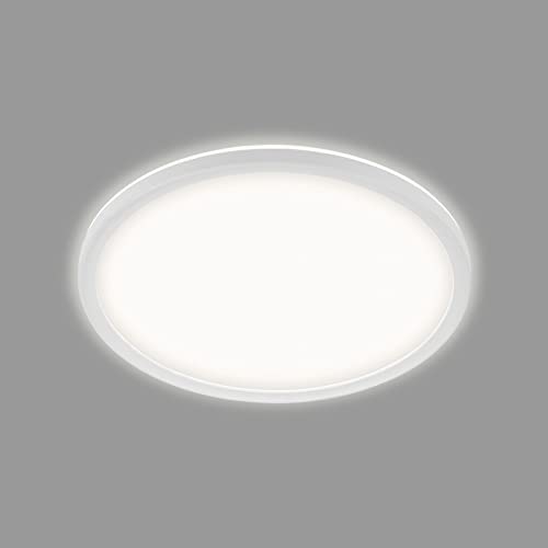 TELEFUNKEN – LED Bad Deckenleuchte mit Backlight, IP44 LED Badezimmerlampe, ultraflach, neutralweißes Licht, Weiß, 290x35 mm (DxH)