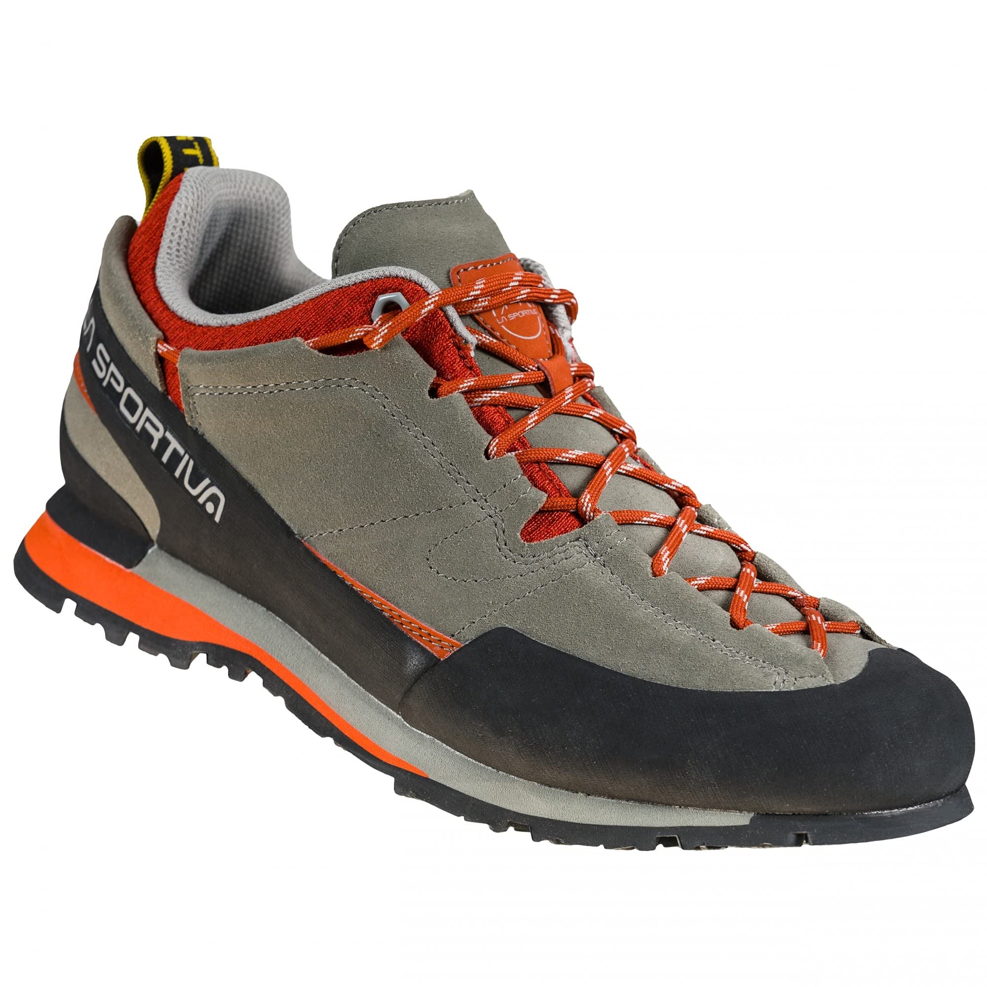 LA SPORTIVA M Boulder X Grau - Robuster Herren Approach-Schuh, Größe EU 45 - Farbe Clay - Saffron