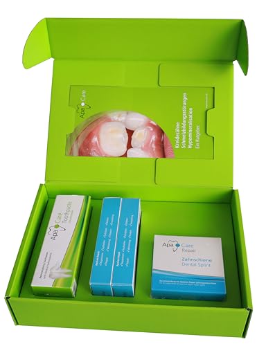 ApaCare Remineralisations- und MIH (Kreidezähne-) Set Zahncreme/Repair/Zahnschiene | Remineralisation von angegriffene Zähne, Karies und MIH, Kreidezähne und auch White Spots