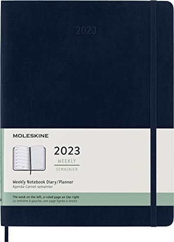 Moleskine 12 Monate Wochen Notizkalender 2023, XL, Saphir