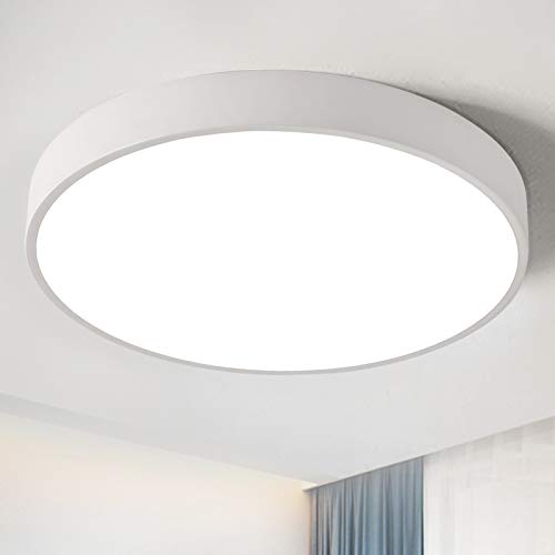 Style home LED Deckenlampe Deckenleuchte 48W Warmweiß 3000K Ultraslim Ø50x4cm, Weiß