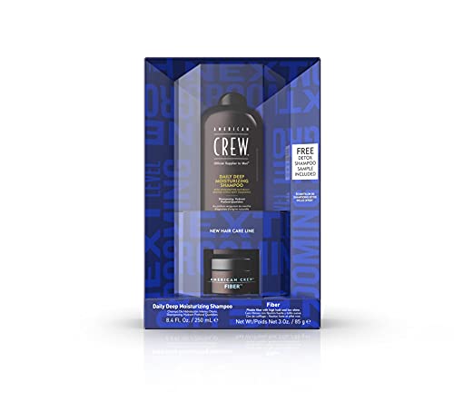 AMERICAN CREW Duo Pack – Classic Fiber (85 g) & Daily Deep Moisture Shampoo (250 ml), Styling und Pflege für Männer, gesund aussehendes Haar mit mattem Finish, Geschenk Bundle