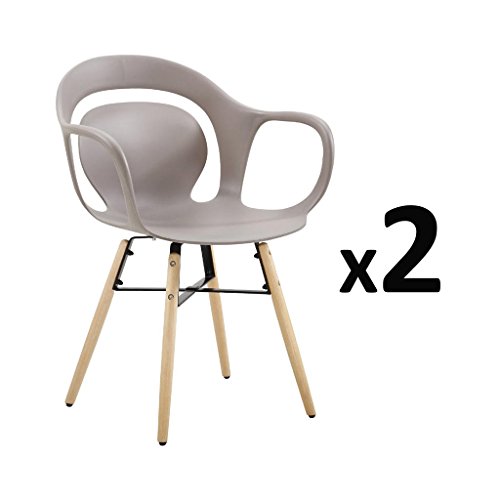 ZONS Impossible Stuhl, Esszimmerstuhl mit Sitzfläche, Weiß, Taupe, 1
