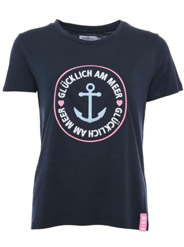 Zwillingsherz T-Shirt Glücklich am Meer Navy (S, Navy)