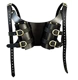 MHSHKS Waffenkoffer Waffentasche Schwert-Tasche Mittelalterliches Deadpool Doppelschwert Katana Scheide Vintage Waffenhalter Leder Schulter Rücken Rapier Scheide Kostüm Für Erwachsene (Color : Black)