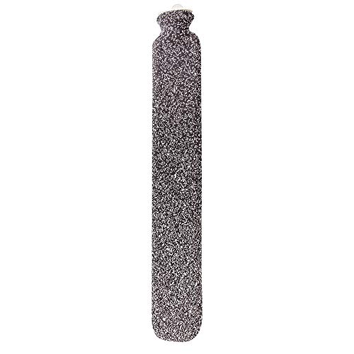 2,5 Liter LONGI - Gummi-Wärmflasche mit Strickbezug aus Baumwolle"Pixel grau"