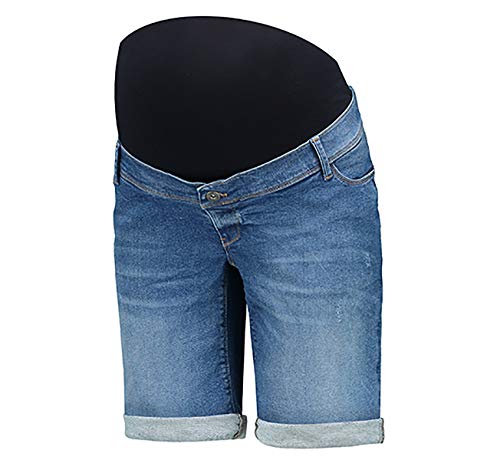 Love2Wait Cargoshorts Kurze Hose Umstands Umstandsshorts Shorty o. Jeans Shorts Umstandsmode Damen Hose (XS (34-36), Stone wash (Short Long))