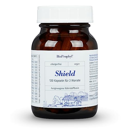 BioProphyl® Shield - Vitamine, Mineralstoffe und Spurenelemente - Die sichere Basisversorgung - mit Zink, Vitamin C und Vitamin B1, B2 für Immunsystem und normale Haut - 120 pflanzl. Kapseln