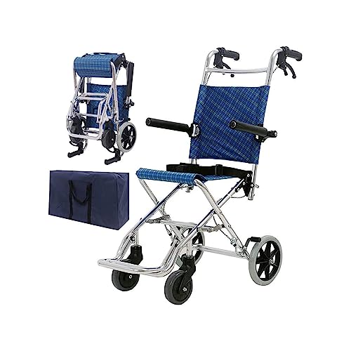 Patientenlift-Transfermobilitätsstuhl, faltbarer Rollstuhl, Rehabilitationsbehandlungszubehör für ältere Menschen, Reisetransportstuhl mit Aluminiumrahmen und Handbremsen