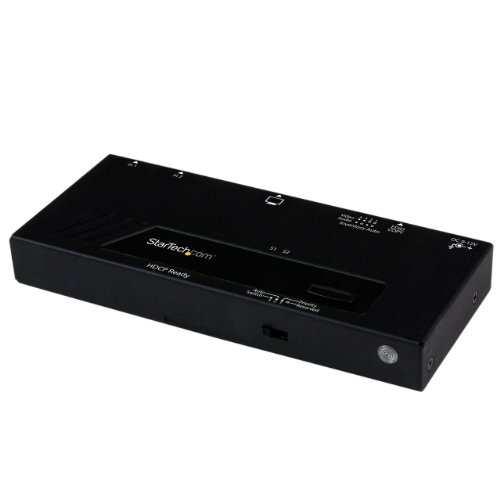 StarTech.com 2 Port HMDI® Switch / Verteiler - Automatische Umschaltung mit IR-Fernbedienung - 1080p - HDMI Auto Switch / Umschalter