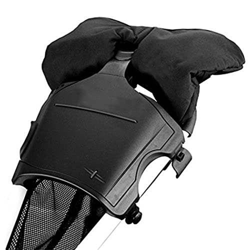 Luoji Golf-Handschuhe für den Winter, für Männer und Frauen, universal, Trolleyhandschuhe, warm, wasserdicht, Fäustlinge für Golfwagen, Zubehör für Golfwagen, Schwarz