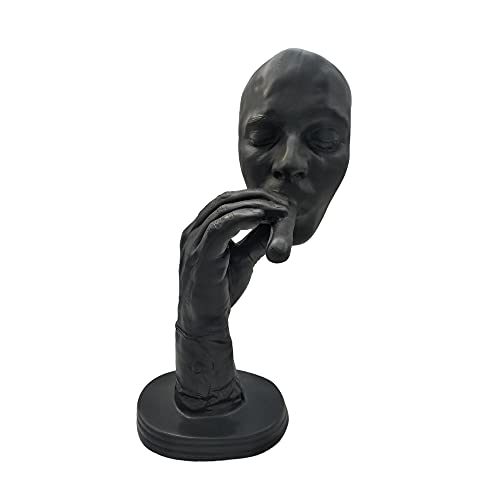 Retro Meditatoren abstrakte Skulptur Mann rauchen Zigarre kreative Gesicht Statue Charakter Harz Figur Kunstwerk Heimdekorationen