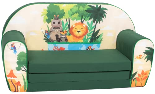 Delsit Kindersofa zum Ausklappen - Kinder Sofa mit Schaumstofffüllung - Sofa Kinder mit Abnehmbarem Bezug - Kindermöbel Kindersofa Mädchen & Jungen - Kindercouch - 9 Monate bis 4 Jahre - DT2-23061