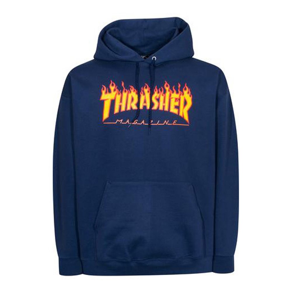 Thrasher Flame Hoodie Navy Gr. L