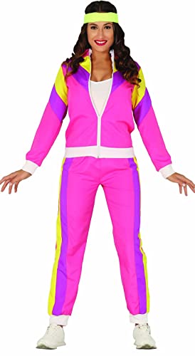 Guirca Jaren 80 trainingspak kostuum voor Dames maat M-L - Carnaval, l, meerdere kleuren