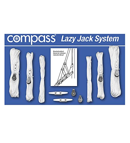 Compass Lazy Jack System I Komplettset mit 60m Leine I Einfaches Segelhandling I Verbessert die Segelleistung | Robust & Langlebig