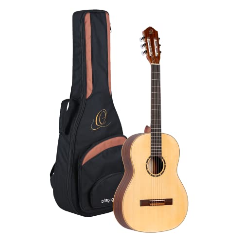 Ortega Guitars R121SN Konzertgitarre in 4/4 Größe mit Slim Neck natur im seidenmatten Finish mit hochwertigem Gigbag
