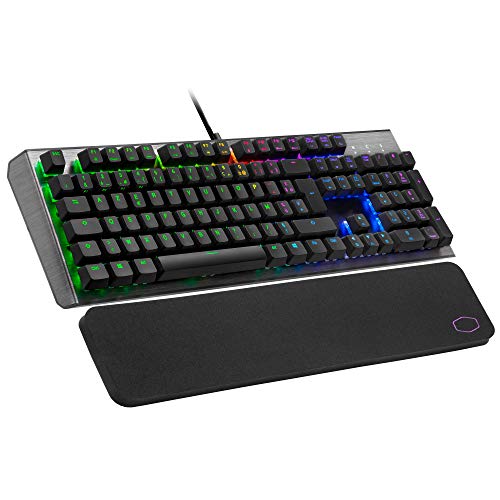 Cooler Master CK550 V2 Mechanische Gaming-Tastatur, kabelgebundene Tastatur mit RGB-Hintergrundbeleuchtung & Handballenauflage, On-the-Fly-Steuerung - FR Layout AZERTY / rote TTC-Schalter