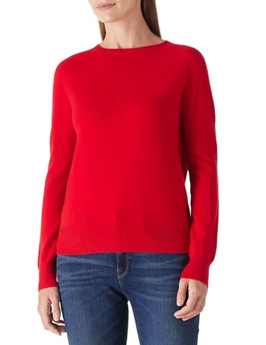 Amazon Brand – HIKARO Women's 100% Merino Wool Sweater Seamless Cowl Neck Long Sleeve Pullover (Red, X-Large)