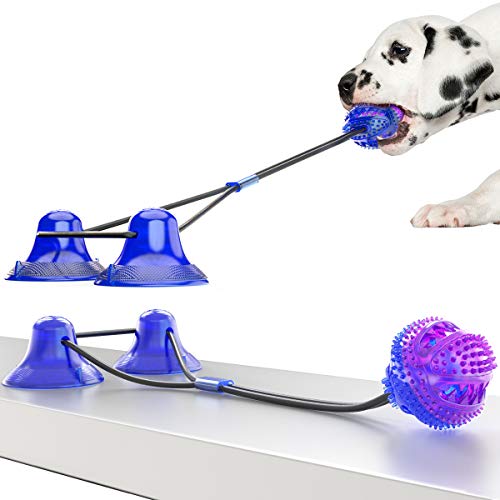 Tokenhigh Hundespielzeug mit Saugnapf Hunde Spielzeug Hundespielzeug Gummiball Multifunktions-Spielzeug für Haustiere, robust, mit doppeltem Saugnapf, Ziehen, Kauen, Spielen