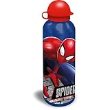 2 x Spiderman-Kinder-Lunchbox mit Aluminium-Sport-Wasserflasche | 500 ml isolierte Sport-Wasserflasche | BPA-freie Kunststoff-Lunchbox, Schule und Reisen, Geschenk für 3 + Jahre