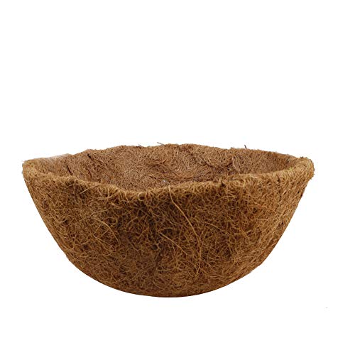 æ— Kokosnuss-Auskleidung für Blumenampeln, 40 cm, rund, Kokosfaser-Ersatzfutter, Korb, 100 % natürliche Kokosfaser, für Blumenkasten