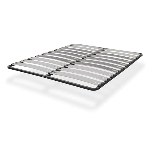 i-flair Lattenrost Deck 200x200 cm - Stabiler Metall-Lattenrahmen mit Breiten Latten für alle Betten und Matratzen geeignet