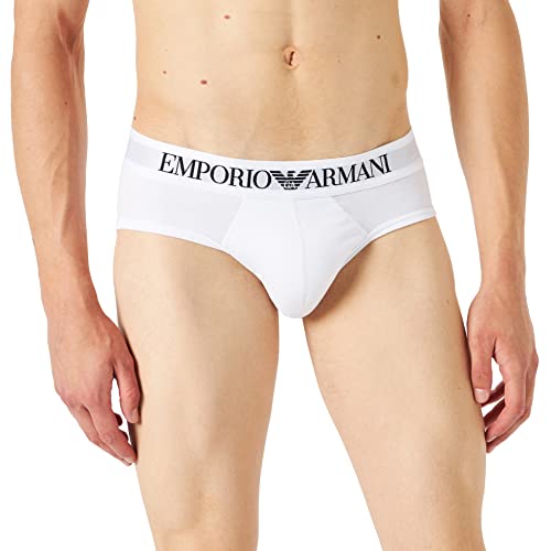 Emporio Armani Underwear Herren 111285CC729 Slip, Weiß (BIANCO 00010), Small