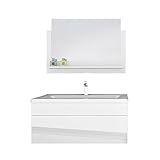 Home Deluxe - Badmöbel-Set - WANGEROOGE Big Weiß - Medium - inkl. Waschbecken und komplettem Zubehör - Breite Waschbecken: ca. 80 cm | Badezimmermöbel Waschtisch Badmöbelset