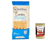 6x Mulino Bianco Barilla Crackers Cracker non salati mit reduziertem Salzgehalt 500g herzhafter Snack kekse aus Italien + Italian gourmet polpa 400g
