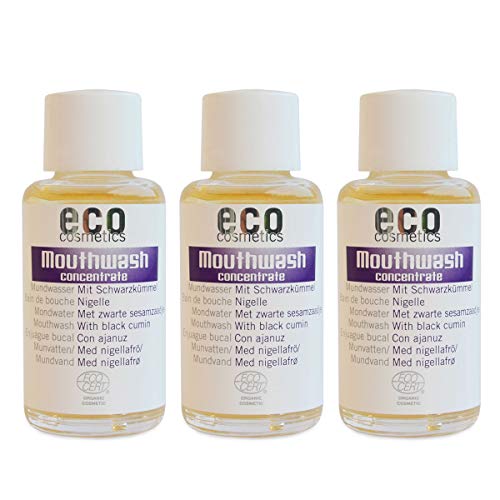 ECO COSMETICS Mundwasser (3 X 50 Ml), Milder Kräutergeschmack, Bio Mundwasser, Vegan, Fluoridfrei, Naturkosmetik