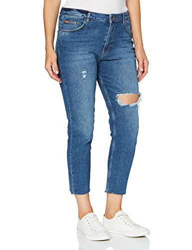 Lee Cooper Damen Holly Cropped Straight Fit Jeans, Blau, W31/L29