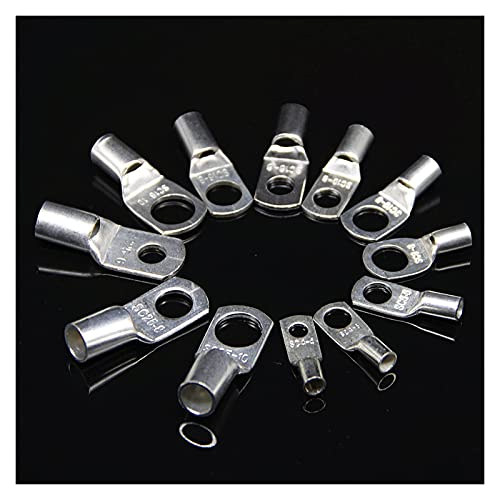 Quetschverbinder Set，Ringkabelschuhe 60/140/220 Stück Sortiment Kupfer-Ansatz-Ring-Autobatterie-Anschlüsse elektrischer Draht Crimp-Anschluss mit Abdeckkreuz-Kits (Color : 140PCS)