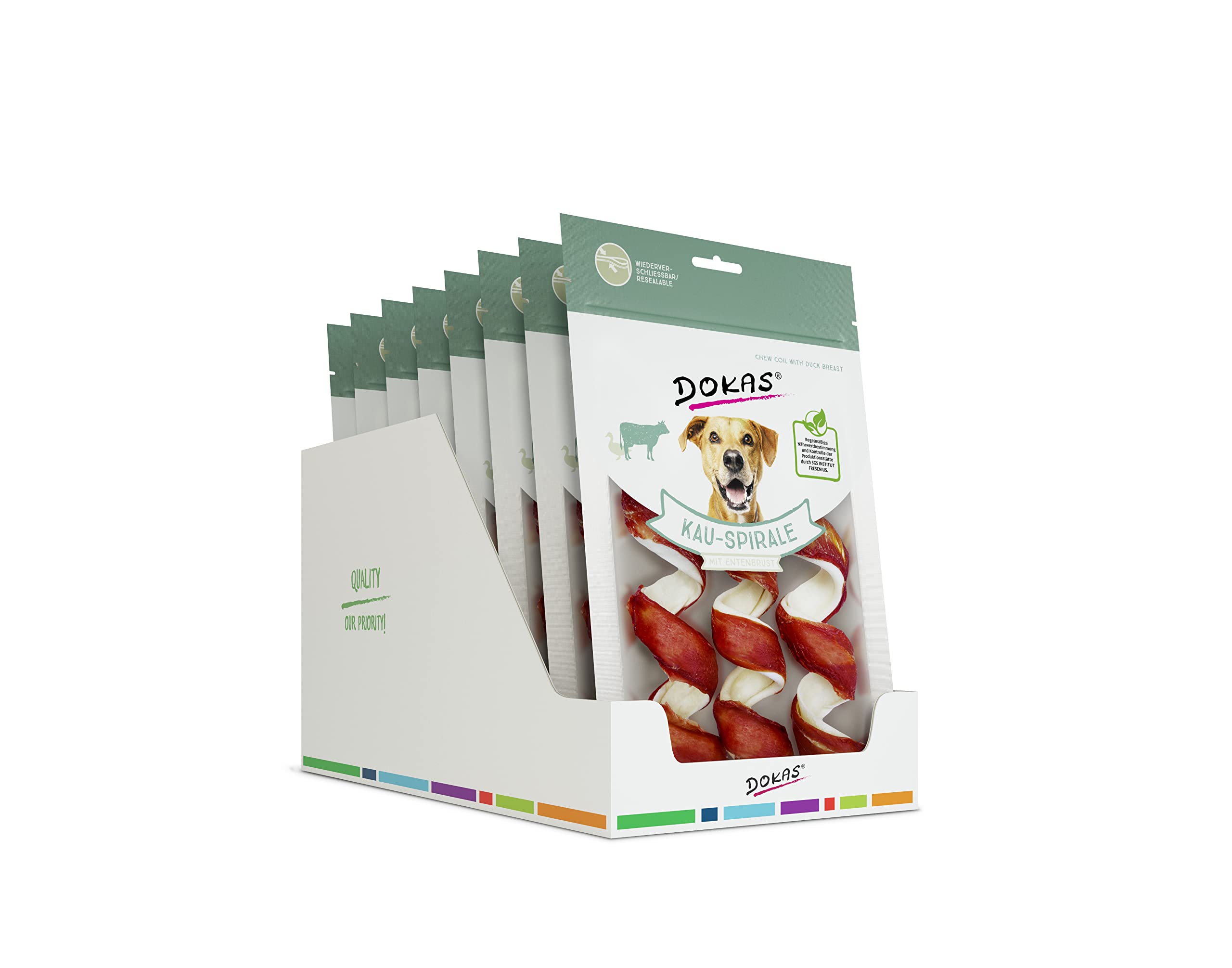DOKAS Getreidefreier Premium Kausnack für Hunde – Ideal für zwischendurch (8 x 110g)
