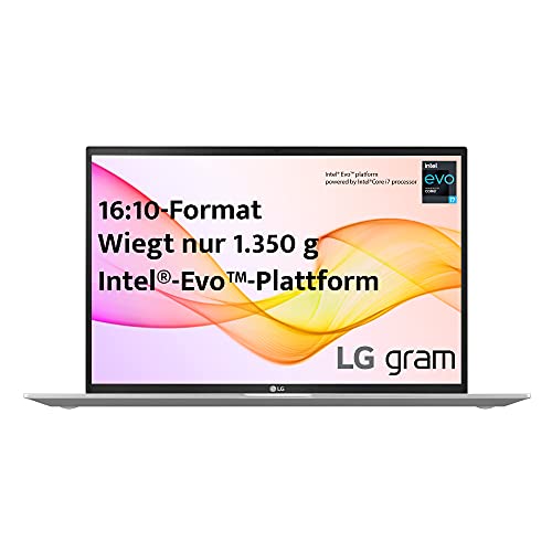 LG Gram 17 Zoll Ultralight Notebook Windows 11 2021 Edition - 1,35 kg Leichter Intel Core i7 Laptop (16GB LPDDR4, 1 TB SSD, 19,5 h Akkulaufzeit, WQXGA IPS Display, Thunderbolt 4) - Silber