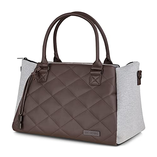 ABC Design Wickeltasche Royal Fashion Edition – Handtasche mit Baby Zubehör – auch zum Umhängen – Melange Stoff & Lederimitat – Farbe: mineral